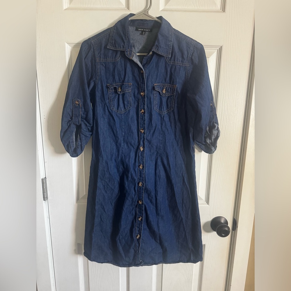 Denim Button-Up Dress